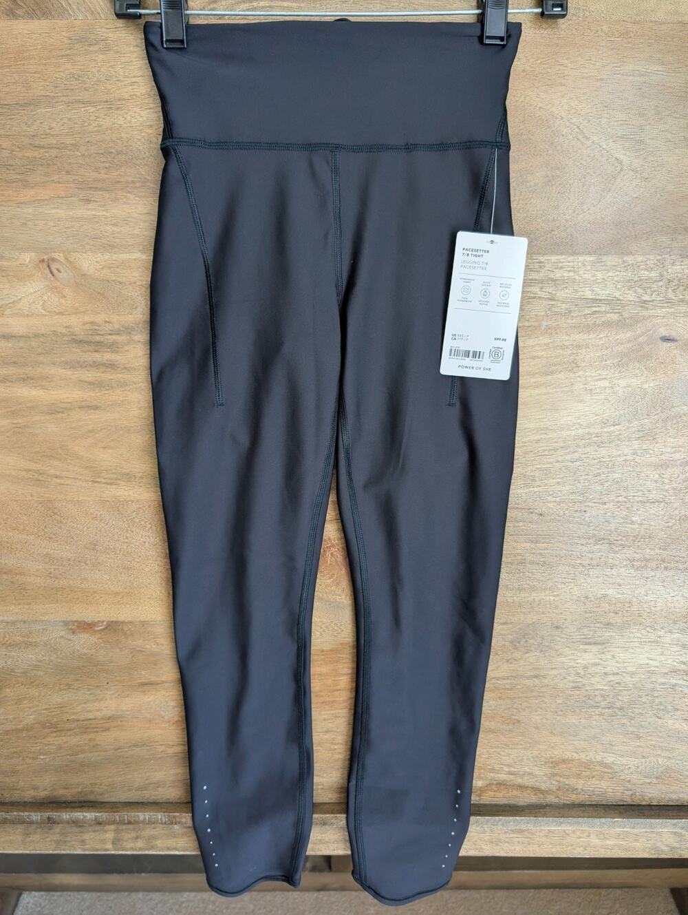 NWT Athleta Pacesetter 7/8 Tight Leggings Womens XXS Black Stretch Quick Drying